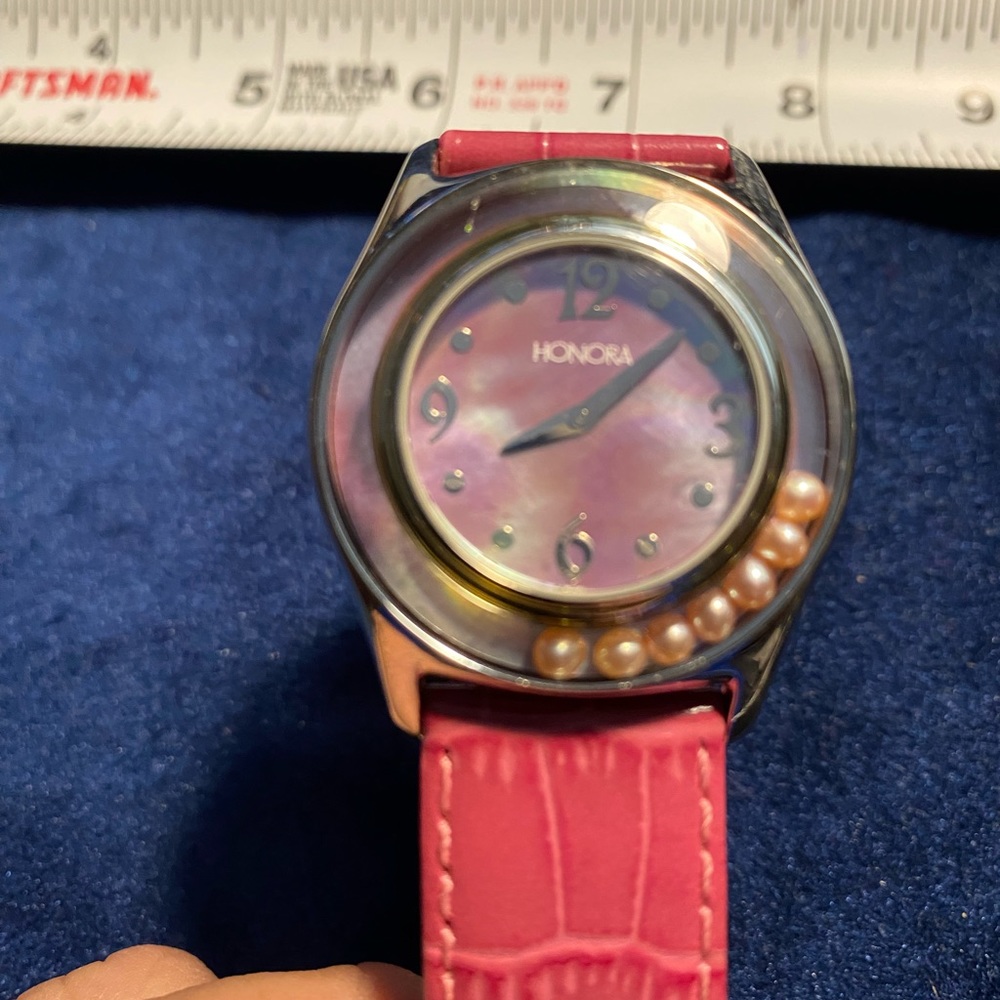 Women’s - Honora Watch, Burgandy, leather band, quartz movement